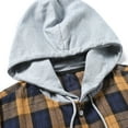 thumbnail image 5 of Kakii Men's Flannel Hoodie Shirts Casual Button Down Plaid Shirt Jackets for Men Long Sleeve Stylish Hooded with Pocket, 5 of 9