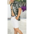 thumbnail image 5 of HAPPY BAY Men's Hawaiian Shirts Short Sleeve Button Down Shirt Mens Casual Shirts Vacation Tropical Beach Summer Party Shirts for Men Funny 3XL Floral, Black, 5 of 5