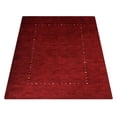 thumbnail image 3 of Rugsotic Carpets Hand Knotted Wool Area Rug 8'x10' Red Contemporary Rectangle Indoor Rug for Living Room, Bedroom Antimicrobial L00105, 3 of 8