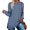 Blue, variant on Women's Crewneck Pullovers Color Block Long Sleeve Side Split Tunic Tops