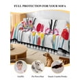 thumbnail image 4 of Easter Couch Cover, Rabbit Spring Botanical Flowers Black White Lattice Sofa Cover Blanket for 3 Cushion Couch, Sectional Sofa Slipcover Furniture Protector for Living Room Bedroom 71''x134'', 4 of 9