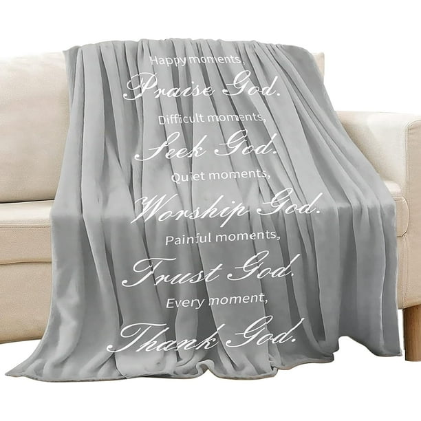 LHSHID Christian Gifts for Women Religious Gifts for Women Catholic Bible Verse Blanket Inspirational Spiritual Scriptures Religious Soft Throw Blanket Birthday Gifts for Women 60x80in