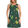 thumbnail image 1 of Balery Camp In The Forest Vestidos de verano para mujer con estampado: vestido holgado sin mangas, vestido playero informal y cómodo para días calurosos., 1 of 7