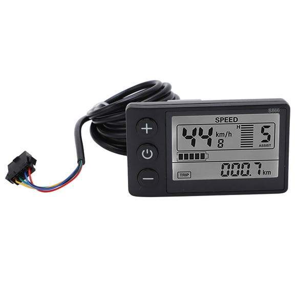 Ccdes Electric Bike LCD Display,S866 Electric Bicycle Display LCD Meter 24V 36V 48V Electric Scooter Control Panel With SM Plug