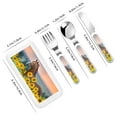 thumbnail image 2 of Easygdp Horse Sunflowers 3-Piece Flatware Set Kids Silverware, Stainless Steel Toddler Kids Utensils Safe for Preschooler Children, 2 of 8