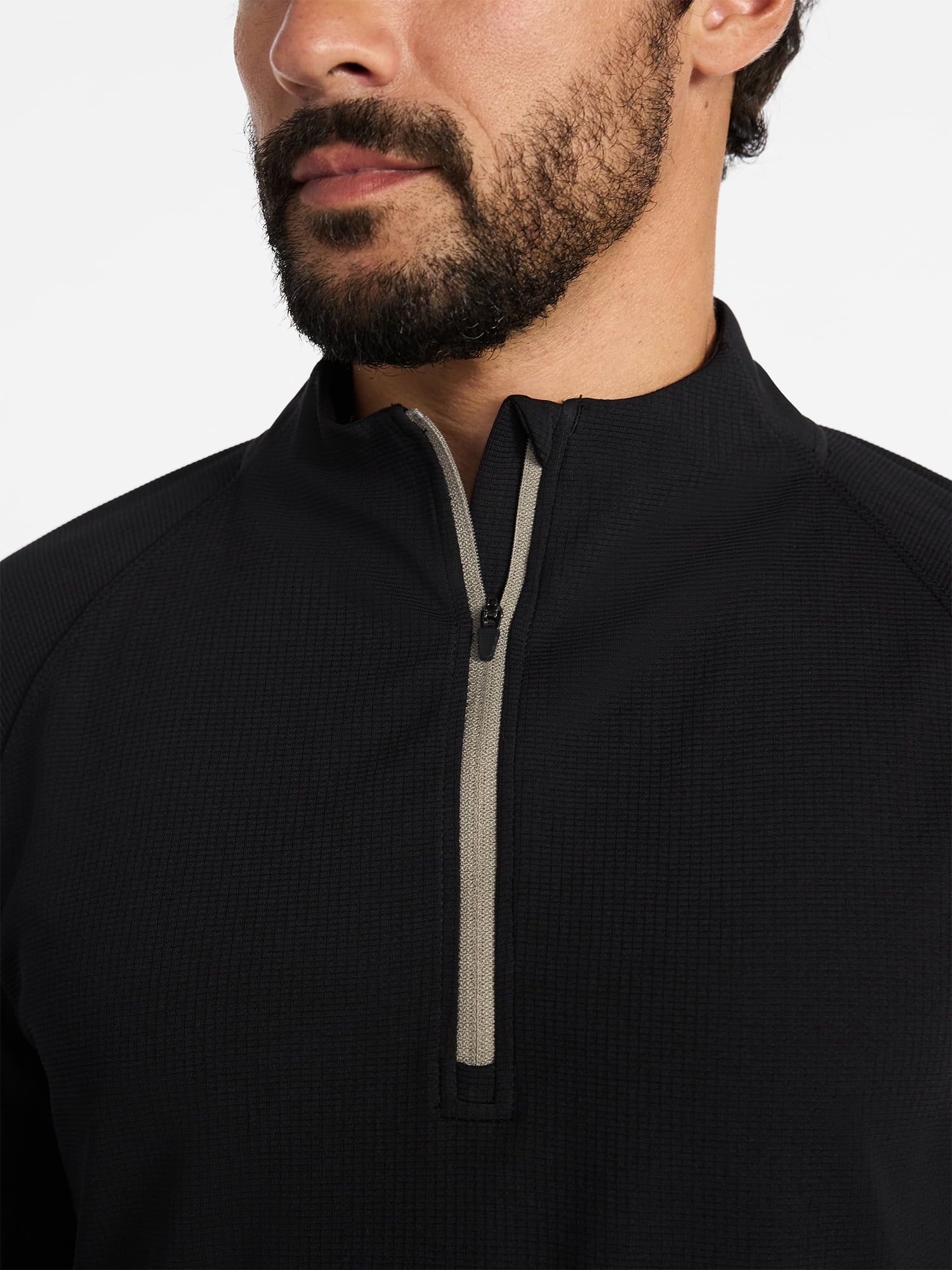 Ozark Trail Men's and Big Men's Textured Quarter Zip Pullover, Sizes S-3XL