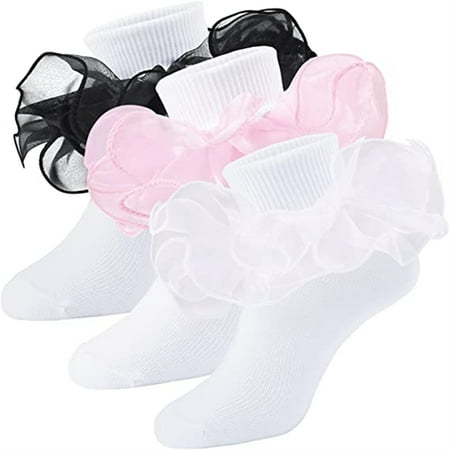 

3 Pairs/Lot Baby Girls Lace Mesh Ankle Socks Princess Ruffle Breathable Cotton Short Sock