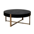thumbnail image 3 of Modern Handcraft Drum Coffee Table 31.5 inch Round Coffee Table for Living Room,Small Coffee Table with Sturdy Pedestal,Black, 3 of 7