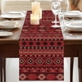 thumbnail image 3 of Table Runners 120 Inches Long Dress Scarves, Red Boho Southwestern Farmhouse Coffee/Dining/Kitchen Table Runner for Living Room, Farmhouse Aztec Tribe Ethnic Motifs 13x120 Inch, 3 of 9