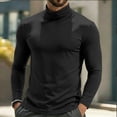 thumbnail image 4 of TOUMENY Men High Neck Top Long Sleeve Slim Fit Solid Casual Sweater Pullover Cotton Fashion Breathable Quick Dry Winter Sweater Black L, 4 of 6