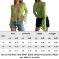 thumbnail image 2 of Blusa Camisetas casuales Mujer Navel Exposed V-Neck Mesh Y2k Primavera Verano (Verde L) Ygjytge Verde T L para Mujer, 2 of 6