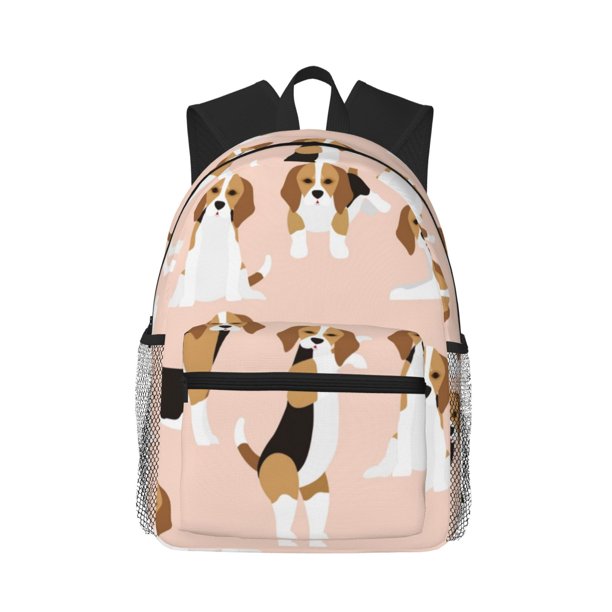 Disketp Beagle Dog On Brown Mochila Ligera Clásica con Múltiples Bolsillos, Mochila Casual para Hombre y Mujer, Ideal para Escuela, Trabajo y Viajes
