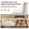 thumbnail image 6 of PAPROOS Bar Stools Set of 2, 26" Swivel Counter Height Bar Stools with Back, Upholstered Velvet Kitchen Island Counter Height Chair with Button Tufted Back, Nailhead Trim and Wood Legs, Beige, 6 of 11