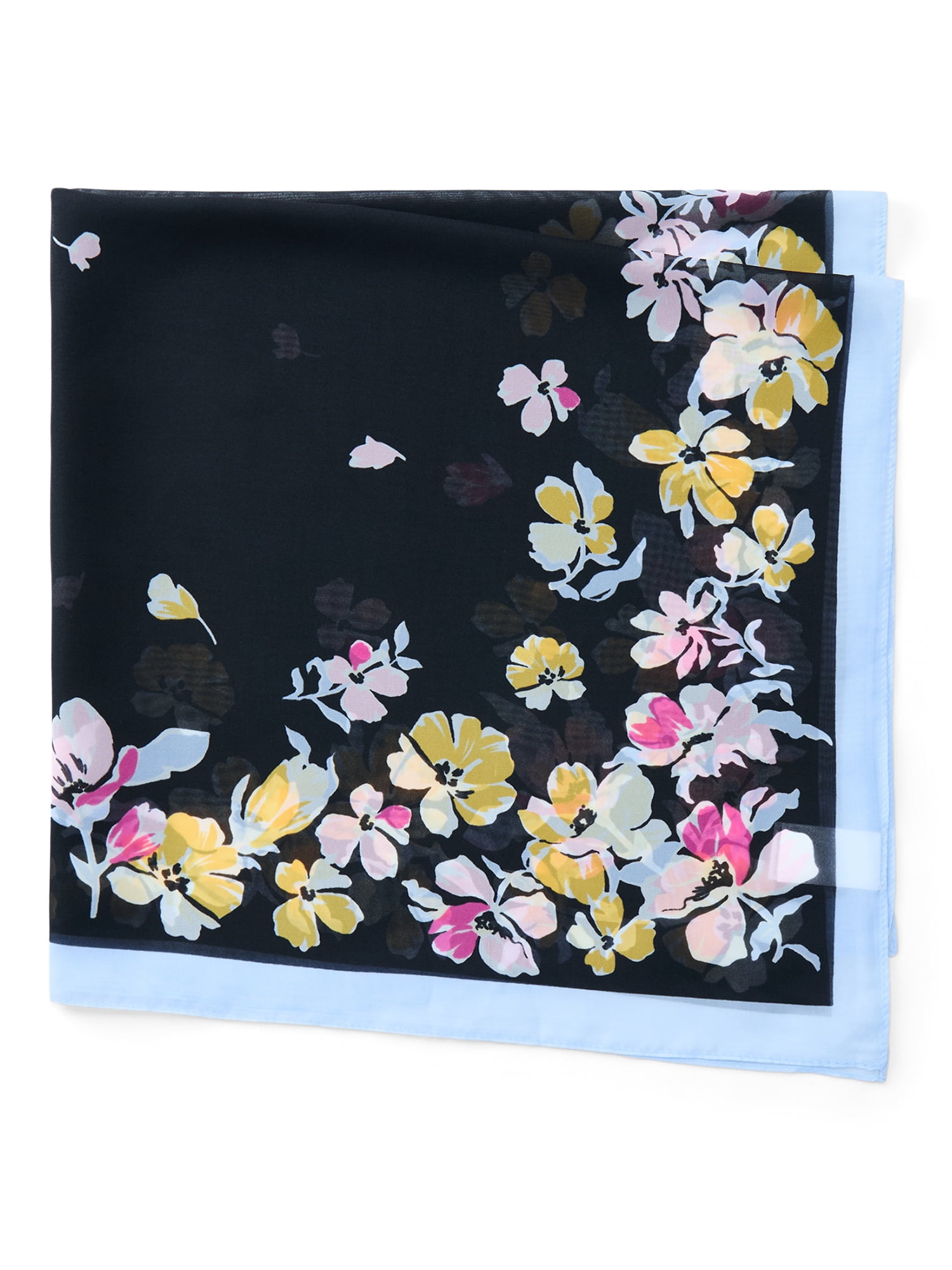 Time and Tru Women's Floral Print Square Scarf