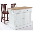 thumbnail image 3 of Crosley Oxford Butcher Block Top Kitchen Island with Stools in White, 3 of 5