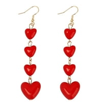 Red Heart Long Earrings Sweet Drop Dangle Earrings Party Jewelry Fashion Piercing Earrings Comfortable to Wear
