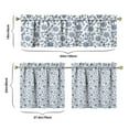 thumbnail image 4 of Kitchen Curtains 24 Inch Short - 3 Panel Set, Nautical Anchor Lighthouse Coastal Design, Rod Pocket Window Curtain for Beach House, Marine Ocean Wave Pattern, Easy Wash, 4 of 4