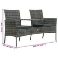 thumbnail image 4 of vidaXL 2-Seater Garden Sofa with Tea Table Poly Rattan Anthracite, 4 of 5