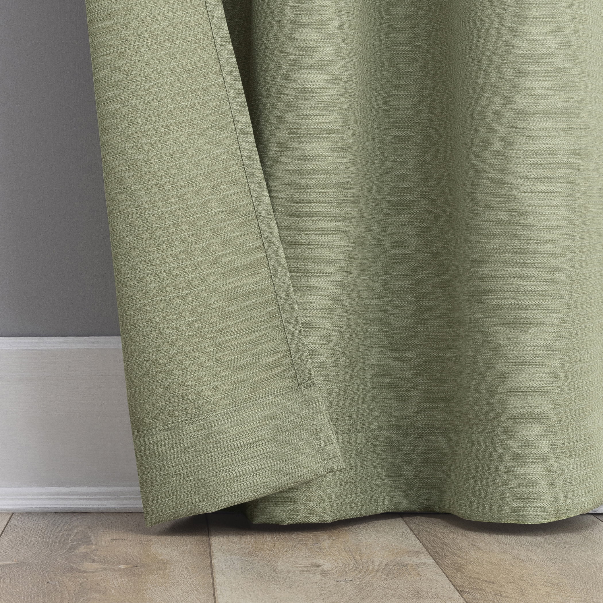 No. 918 Landon Textured Semi-Sheer Grommet Curtain Panel, 40"W X 63"L, Sage Green