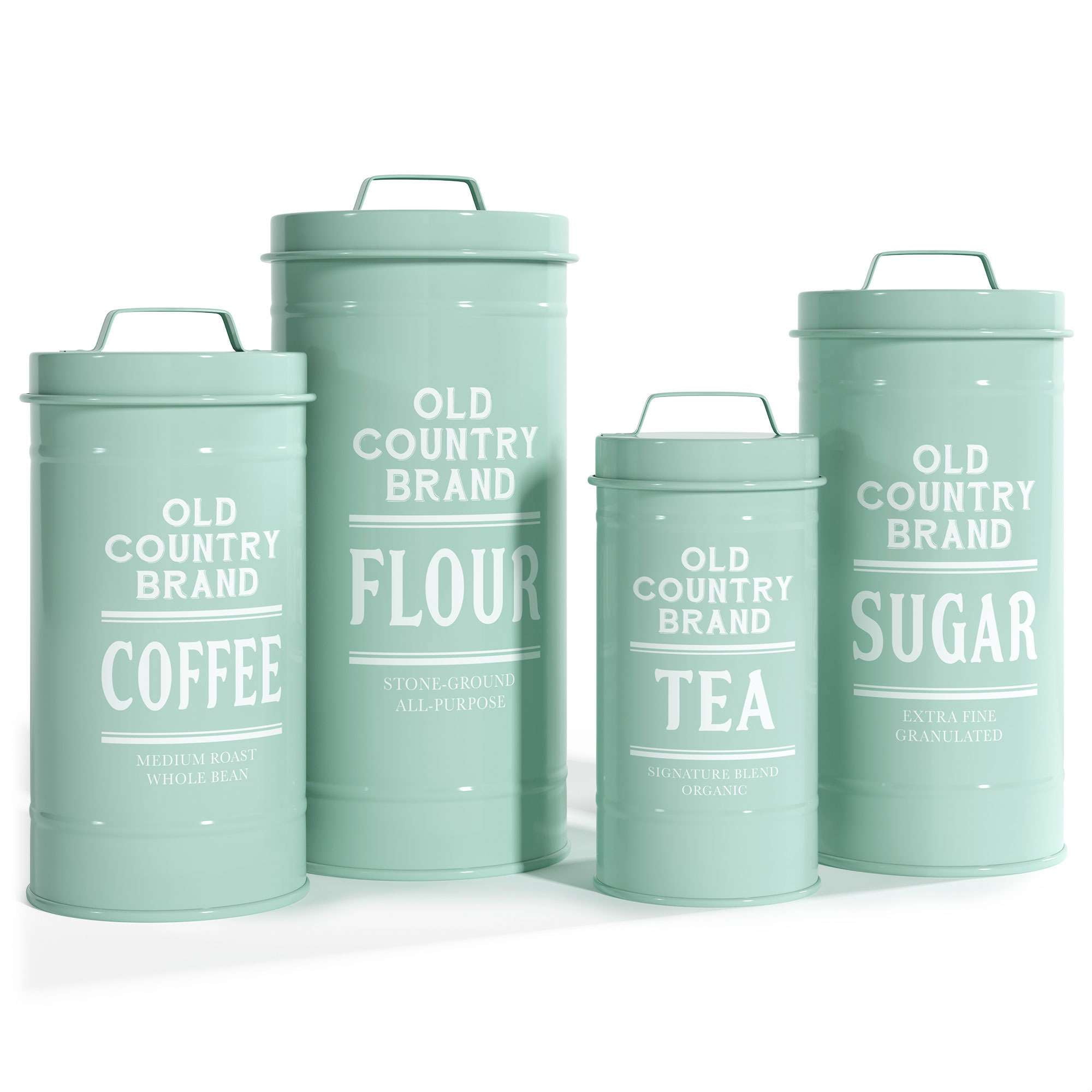 Barnyard Designs Canister Sets for Kitchen Counter Vintage Kitchen Canisters, Country Rustic Farmhouse Decor for the Kitchen, Coffee Tea Sugar Flour ...