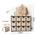 thumbnail image 2 of Calendario de Adviento navideño con 25 cajones, cuenta atrás de chocolate para Navidad, regalo de Navidad de Adviento de madera recargable para niños, 2 of 5