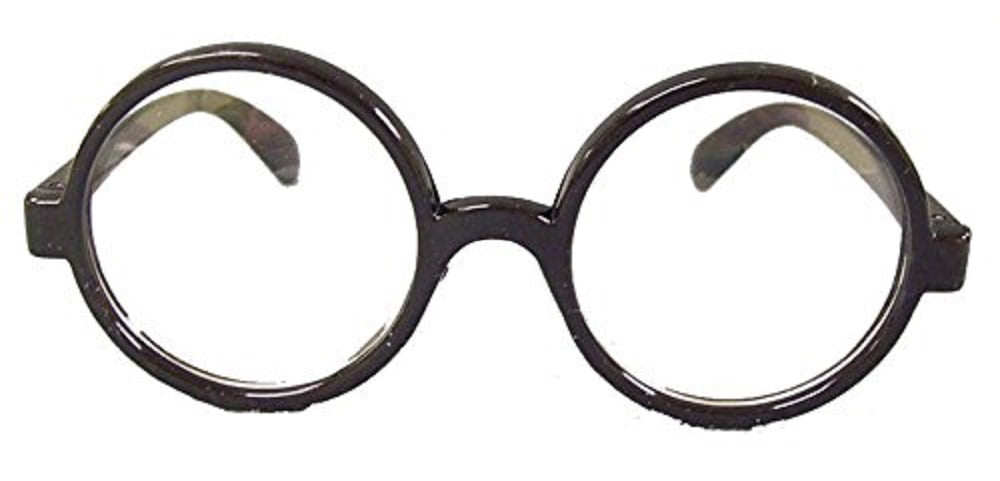 HARRY POTTER Wizard Black Glasses with lenses Round FANCY DRESS Geek Wally Nerd 
