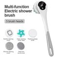 thumbnail image 2 of Fmxomd Electric Body Brush Back Scrubber for Shower - Rechargeable Exfoliating Bath Brush with 5 Heads - Deep Cleansing & Massaging - Gray Waterproof Shower Brush, 2 of 9