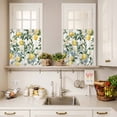 thumbnail image 3 of 3 Piece Kitchen Curtains and Valances Set Lemon Fruit Cafe Curtains 36 Inch Length Vintage Tree Leaf Branch Flower Floral Valance & Tier Curtain for Living Room Bedroom Small Window 54"x18"+27"x36"*2, 3 of 6