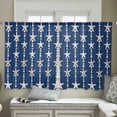 thumbnail image 4 of Starfish Navy Semi Sheer Curtains 45 Inch Length 2 Panels Set, Blue Coastal Ocean Summer Sea Beach Sheer Kitchen Curtain Privacy Voile Window Curtain for Living Room Bedroom Rod Pocket Drapes, 4 of 7