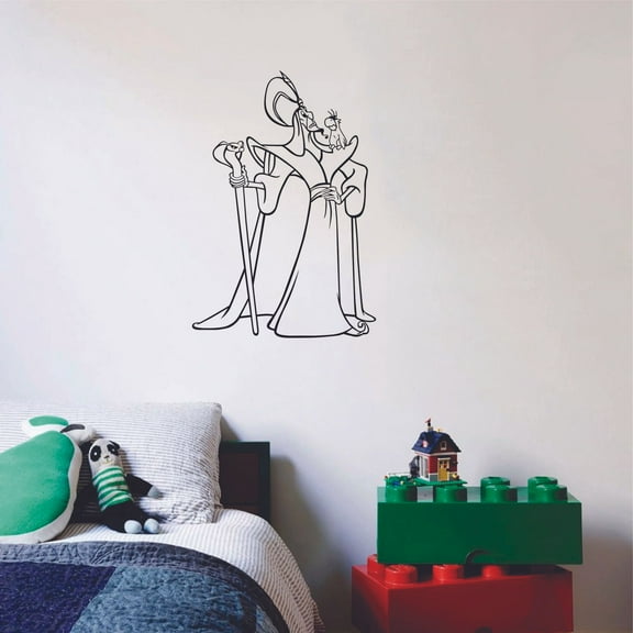 Jafar Aladdin Villain Disney Cartoon Character Wall Sticker Art Decal for Girls Boys Room Bedroom Nursery Kindergarten House Fun Home Decor Stickers Wall Art Vinyl Decoration Size (10x8 inch)