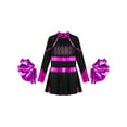 thumbnail image 3 of YEAHDOR Cheer Team Uniform for Schoolgirls Cheerleading Outfit Carnival Masquerade Costume Dress with Hand Flower Balls Black&Hot Pink 14, 3 of 6