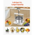 thumbnail image 3 of KFFKFF 1.45 Gal/5L Fruit Wine Press, 2 Stainless Steel Barrels, Manual Juice Maker, Cider Apple Grape Tincture Honey Olive Oil Making Press with Triangular Handle for Outdoor Kitchen Home, 3 of 9