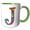 Green/White, variant on 3drose, Colorful Monogram Letter J, 11oz Two-tone Green Mug