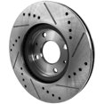 thumbnail image 2 of New Cross-drilled and Slotted Brake Disc Compatible With Ford Focus SEL 4 Cyl 2.0L Focus SE 4 Cyl 2.0L Focus SES 4 Cyl 2.0L 2008-2011 By 42257 54161 850040 900580 12161093 60054061, 2 of 4