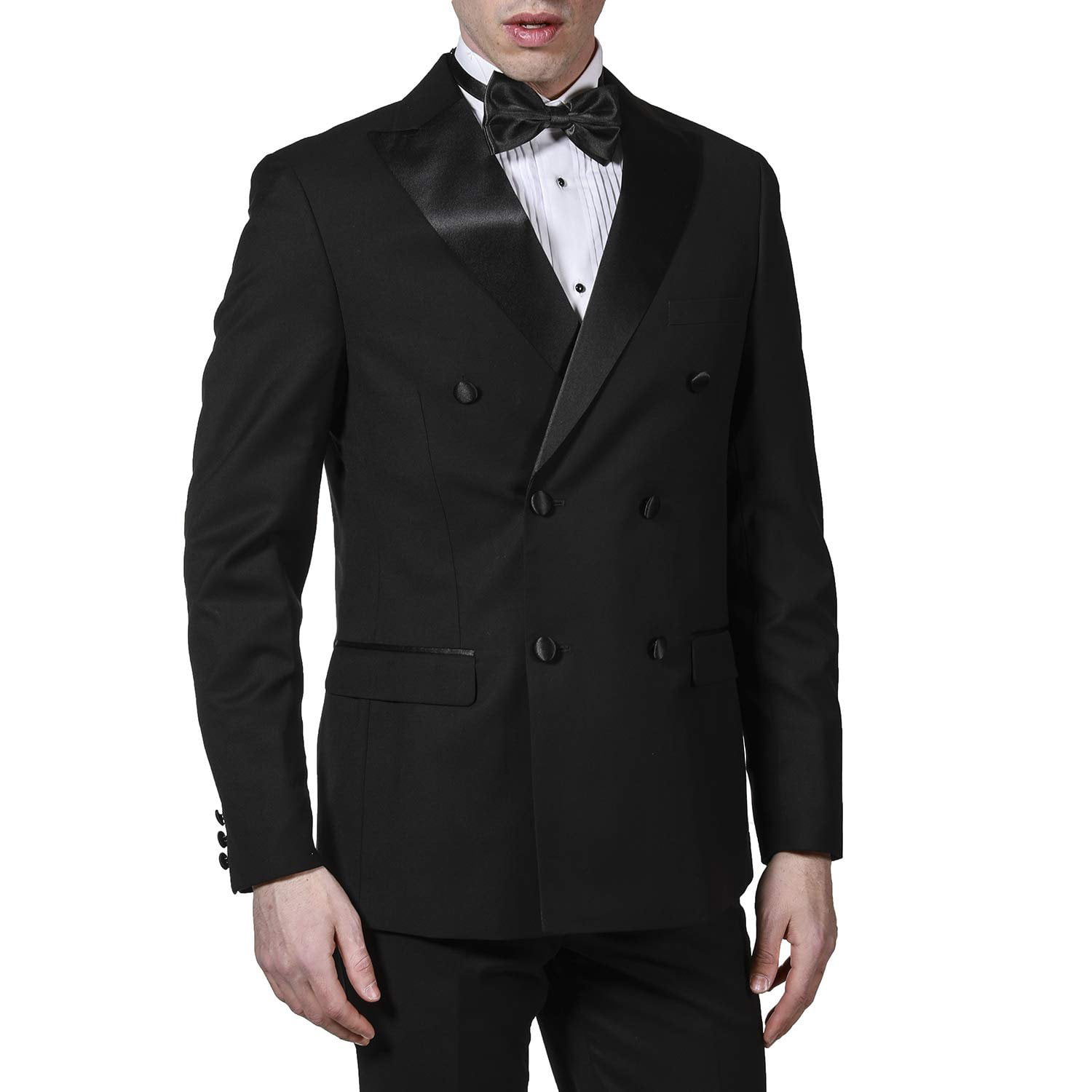 Adam Baker Mens Classic Fit Two-Button Peak & Notch Lapel Formal Tuxedo Suit Set 