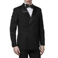 thumbnail image 2 of Adam Baker Men's 91003 Formal Slim Fit 2-Piece Double Breasted Peak Lapel Tuxedo - Solid Black - 40R, 2 of 4