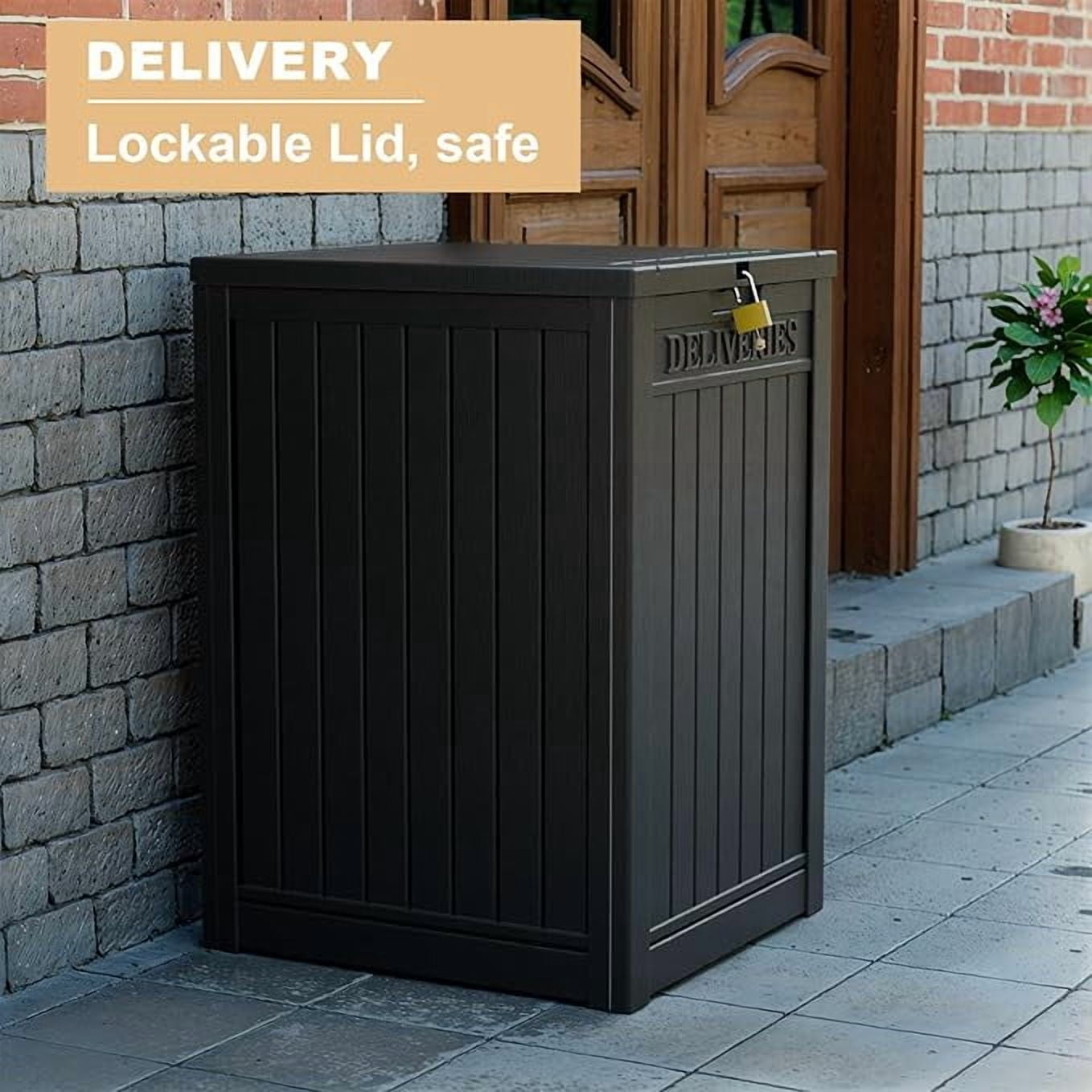EasyUp Package Delivery Box Outdoor with Lockable Secure Waterproof & UV-Resistant,Anti-Theft Parcel Large Double Wall Resin Outdoor Package Delivery for Porches, Patios,Curbside
