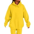 thumbnail image 6 of Huankd Plus Size Winter Clothes 2 Piece Outfits for Women Fleece Lounge Set With Oversized Top and Joggers Yellow M, 6 of 6