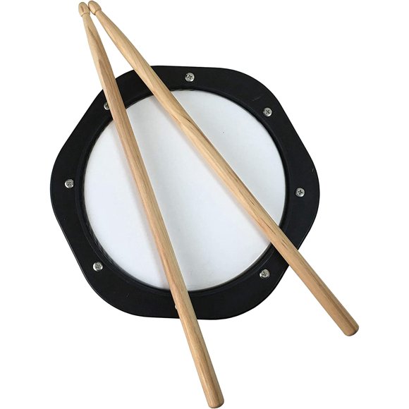 Snare Drum Practice Pad and Drumsticks Set with 10 inch Drumming Pad and 5A Wooden Sticks - Exercise Workout Kit for Professional and Beginner Drummers DP40