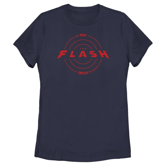 Women's The Flash Time Travel Logo  Graphic Tee Navy Blue Large