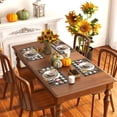 thumbnail image 3 of Linen Happy Fall Placemats Set of 4 Autumn Table Mats Black White Plaid Thanksgiving Harvest Truck Home Kitchen Table Decorations and Supplies-12×18'''', 3 of 5