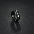 thumbnail image 5 of Anillo de bodas de silicona Dinheiro para hombre - Borde superior biselado cepillado, 5 of 5