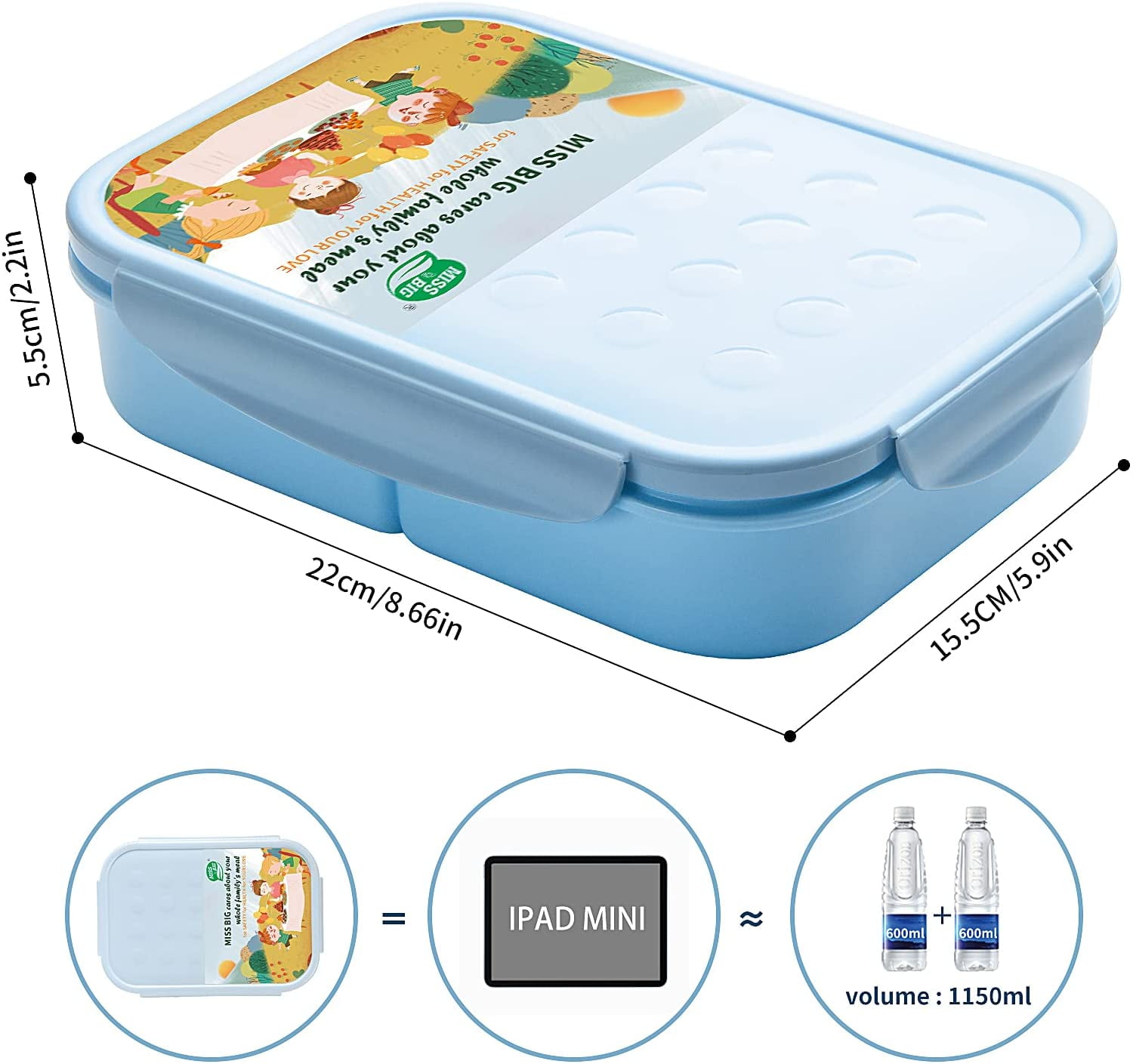  MISS BIG Lunch Box,Bento Box,Bento Box for Adults