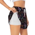 thumbnail image 2 of Bixox Women's Humming Bird And Tropical Flowers pattern 2 in 1 Running Shorts - Lightweight Athletic Workout Gym Yoga Shorts Liner with Pockets - Small, 2 of 7