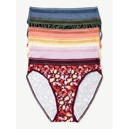 Joyspun Women s Cotton Bikini Panties  6-Pack  Sizes S to 2XL
