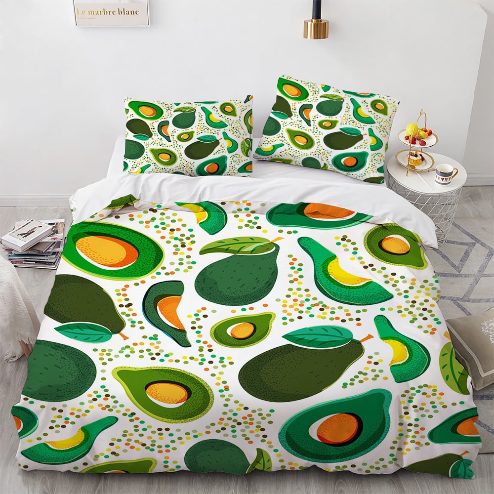 Fruits Pattern Bedding Duvet Cover Set Twin Size 3 Pieces 3D Printed Quilt Duvet Cover Sets for