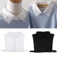 thumbnail image 2 of Gasa nacarada desmontable para mujer con cuello falso desmontable Negro Yuyangstore Pin de cuello de algodón para mujer, 2 of 8