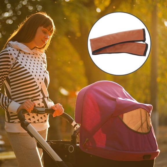 NIAIZEK Anti Slip Stroller Handle Grip Zipper Sleeve Replacement Baby Stroller Handle Cover Comfortable Soft Grip Protector(20.47X4.13X0.08in)