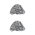 thumbnail image 1 of Matsuzay Ducha Gorros de baño Estampado de flores Impermeable Reutilizable Elástico Ajustable Gorro Universal Largo Corto Sombrero Raya de Raya de cebra 2piezas, 1 of 6