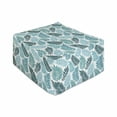 thumbnail image 1 of Floral Rectangle Pouf, Exotic Tropical Leaves from Rainforest, Under Desk Foot Stool for Living Room Office Ottoman with Cover, 25", White Teal Seafoam, by Ambesonne, 1 of 4
